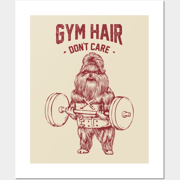 Gym hair don't care shih tzu Wall Art by huebucket